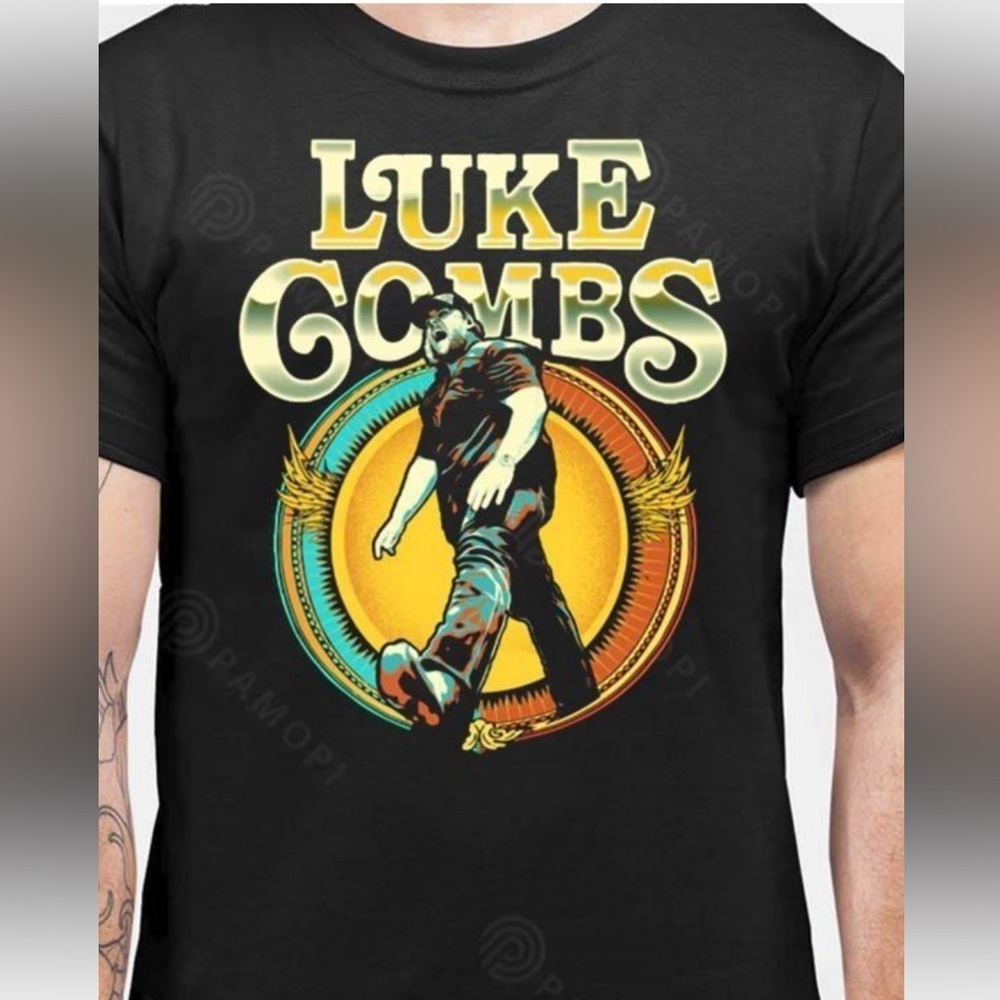 Luke Combs Black Graphic T-Shirt Stadium Tour 2022